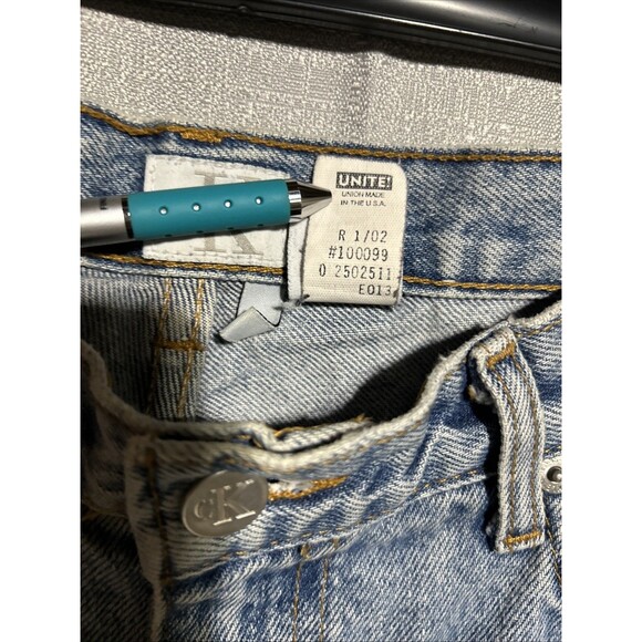Calvin Klein VTG 90's Women's Double Stonewash Jean SZ 10 Inseam Union Lightwash - Picture 5 of 12